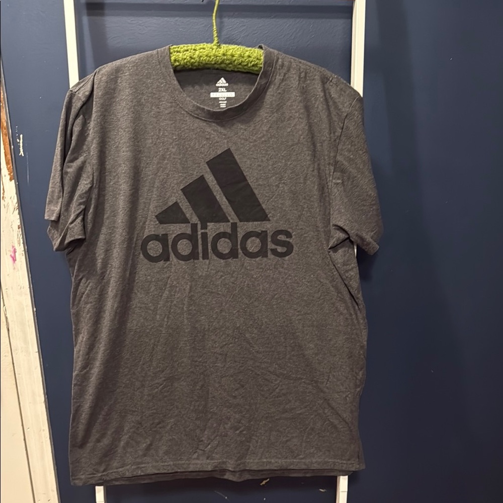 Adidas Gray and Black Short Sleeve Tee